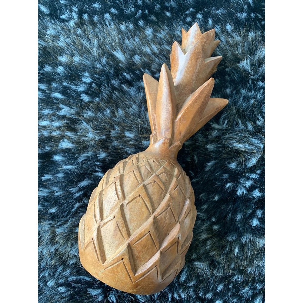 Wooden decorative boho pineapple carved weight